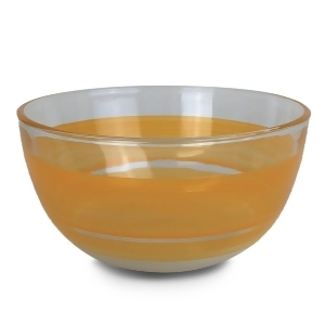 Set of 2 Orange Retro Stripe Hand Painted Glass Serving Bowls 6 - All