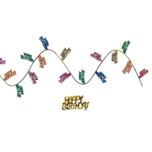 Club Pack of 12 Fun Colorful Gleam 'N Flex Happy Birthday Garland 300 - All