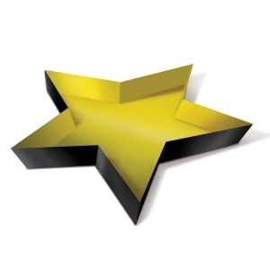 Club Pack of 24 Gold Star Shaped Plastic Awards Night Star Serving Snack Trays 13.5 - All