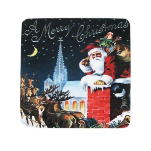Pack of 8 Absorbent Santa Claus Chimney Merry Christmas Cocktail Drink Coasters 4 - All