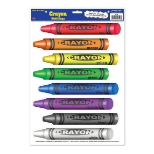 Club Pack of 96 Bright Multi-Colored Back to School Crayon Peel 'N Place Party Decorations 17 - All