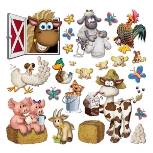 Club Pack of 276 Delightful Barnyard Farm Animals Themed Party Wall Decorations 35 - All
