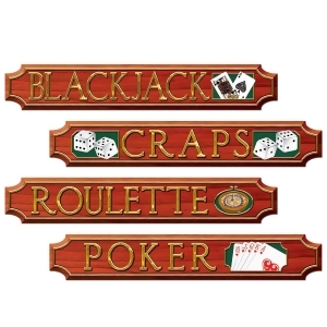 Club Pack of 48 Casino Themed Game Sign Cutout Party Decorations 2' - All