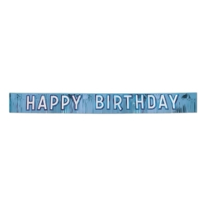 Pack of 6 Cool Blue and White Metallic Happy Birthday Banner Decorations 9' - All