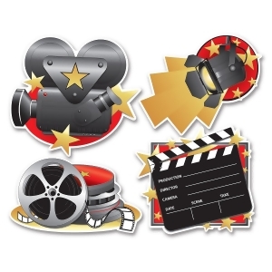Club Pack of 48 Mutli-Colored Hollywood Themed Movie Set Cutout Decorations 16.5 - All