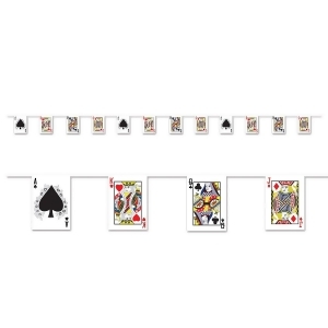 Club Pack of 12 Royal Flush Ace King Queen and Jack Playing Cards Pennant Banner 144 - All