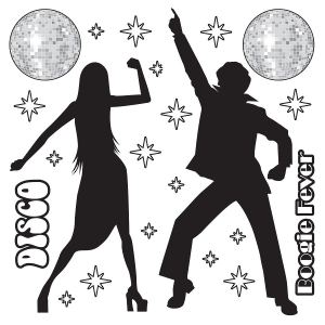 Club Pack of 264 Disco Mirror Balls and Silhouettes Themed Party Wall Decorations 5.25' - All