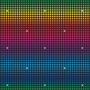 Pack of 6 Rainbow Pattern Disco Photo Backdrop Party Decorations 30' - All