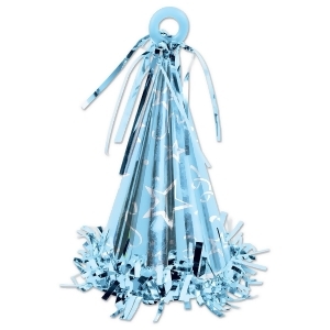 Club Pack of 12 Light Blue Party Hat Balloon Weight Decorative Birthday Centerpieces 6 oz. - All