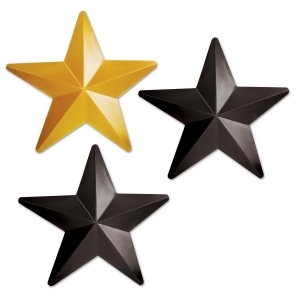 Club Pack of 36 Black and Gold Awards Night Plastic Star Party Decorations 12.25 - All