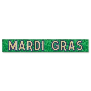 Pack of 6 Green with Gold and Purple Metallic Mardi Gras Celebration Banners 72 - All