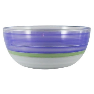 Purple Retro Stripe Hand Painted Glass Serving Bowl 11 - All