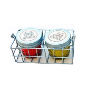 Paddywax Pomegranate Spruce Vanilla Oak Moss Scented Soy Candle Wire Caddy Gift Set - All