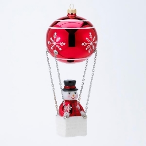 David Strand Designs Glass Frosty Skies Snowflakes Snowman Christmas Ornament - All