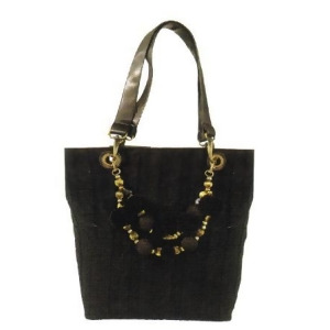 Maggi B Soft Touch Black Cable Knit Shopper Tote Bag - All