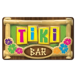 Club pack of 24 Multicolored 3-D Plastic Tiki Bar Sign Party Decoration 19 - All