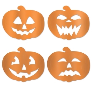 Club Pack of 24 Halloween Jack-O-Lantern Foil Cutout Decorations 14 - All
