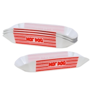 Club Pack of 48 Circus Themed Red and White Plastic Hot Dog Holders 8 - All