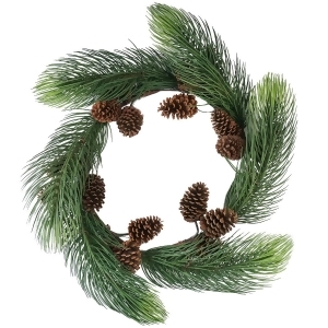 30 Long Pine Needle Artificial Christmas Wreath with Pine Cones Unlit - All
