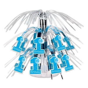 Club Pack of 12 Baby Blue Silver and White 1st Birthday Mini Cascade Tabletop Centerpieces 7.5 - All