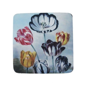 Pack of 8 Antique Style Botanical Mixed Tulips Print Cocktail Drink Coasters 4 - All