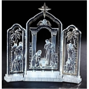 10 Gold Leafed Led Lighted Religious Christmas Nativity Triptych Decoration - All