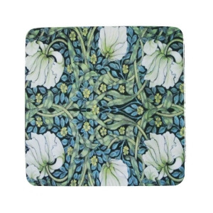 Pack of 8 Absorbent Blue Abstract Floral Print Cocktail Drink Coasters 4 - All