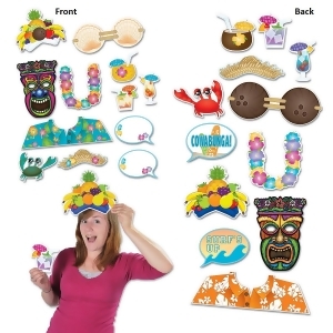 Club Pack of 144 Multi-Colored Tropical Hawaiian Luau Photo Fun Sign Party Decorations 18.25 - All