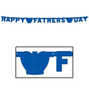 Club Pack of 12 Royal Blue Happy Fathers Day Large Jointed Party Banners 3 - All