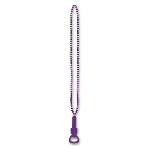 Club Pack of 12 Metallic Purple Beads with Purple Bottle Opener Medallion Party Necklaces 36 - All