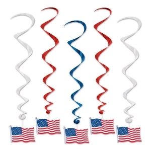 Club Pack of 30 Patriotic American Flag Hanging Whirl Decorations 36 - All