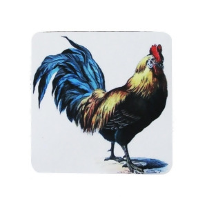 Pack of 8 Absorbent Rural Rooster Antique Style Print Cocktail Drink Coasters 4 - All