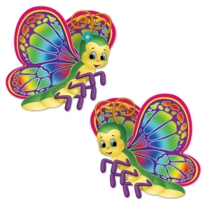 Club Pack of 24 Multi-Colored Whimsical Butterfly Cutout Party Decorations 15.5 - All