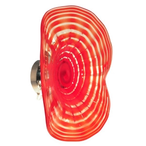 20 Crimson Red and White Striped Hand Crafted Glass Flush Mount Wall Sconce Light Fixture - All