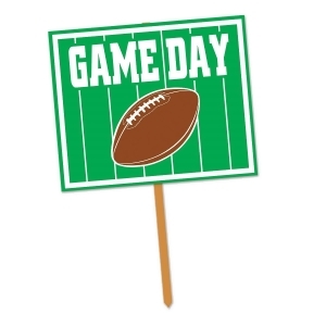 Pack of 6 Green White and Brown Football Game Day Yard Sign Sports Party Decorations 24 - All