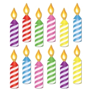 Club Pack of 288 Multi-Colored Mini Birthday Candle Cutout Party Decorations 6.5 - All