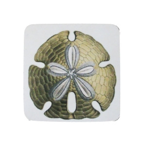 Pack of 8 Absorbent Nautical Style Sand Dollar Print Cocktail Drink Coasters 4 - All