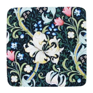 Pack of 8 Absorbent Midnight Blue Abstract Floral Print Cocktail Drink Coasters 4 - All