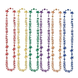Pack of 12 Happy Birthday Beads of Expression Colorful Necklace Party Favors 36 - All