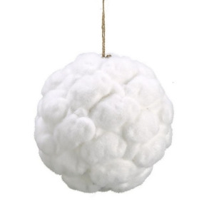 8 Winter White Snow Moss Christmas Ball Ornament - All