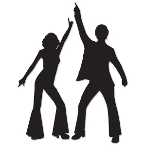 Club Pack of 24 Black Male and female Disco Silhouettes Double-Sided Party Decorations 36.5 - All