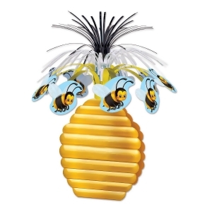 Club Pack of 12 Bumble Bee Tinsel Cascade and Hive Decorative Party Table Top Centerpieces 15 - All