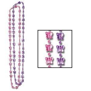 Club Pack of 48 Butterfly Beaded Necklace Party Favors 28 - All