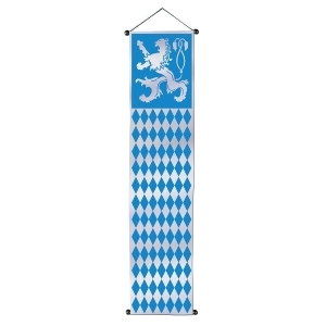 Club Pack of 12 White and Blue Oktoberfest Velvet-Lame Door Panel Decorations 56.5 - All