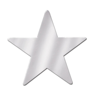 Club Pack of 72 Starry Night Themed Silver Metallic Foil Star Cutout Party Decorations 5 - All