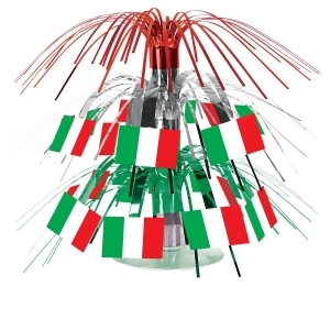 Pack of 12 Green White and Red Mini Metallic Italian Flag Centerpieces 7.5 - All