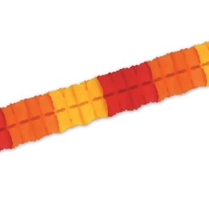 Pack of 24 Red Orange and Golden-Yellow Tissue Leaf Garland Decorations 4.5 x 12' - All