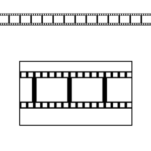 Club Pack of 144 Black and White Filmstrip Decorating Border Trim 37 - All