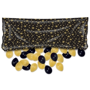 Club Pack of 12 Pre-Packaged Black and Gold Decorative Party Balloon Bags 80 - All