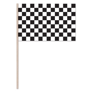 Club Pack of 144 Race Track Themed Black and White Checkered Flag Party Decorations 22 - All